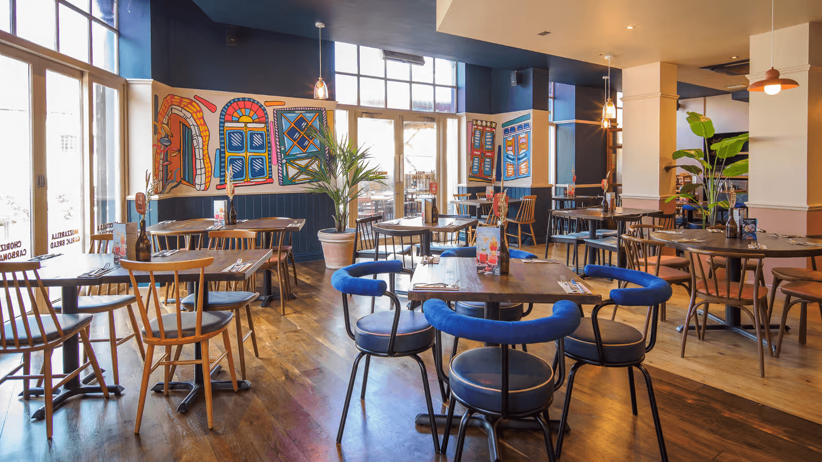Semi-private dining area at Zizzi St Albans