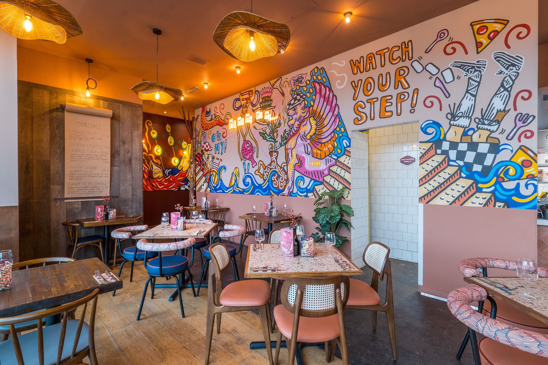 Zizzi Inverness art mural and interiors 