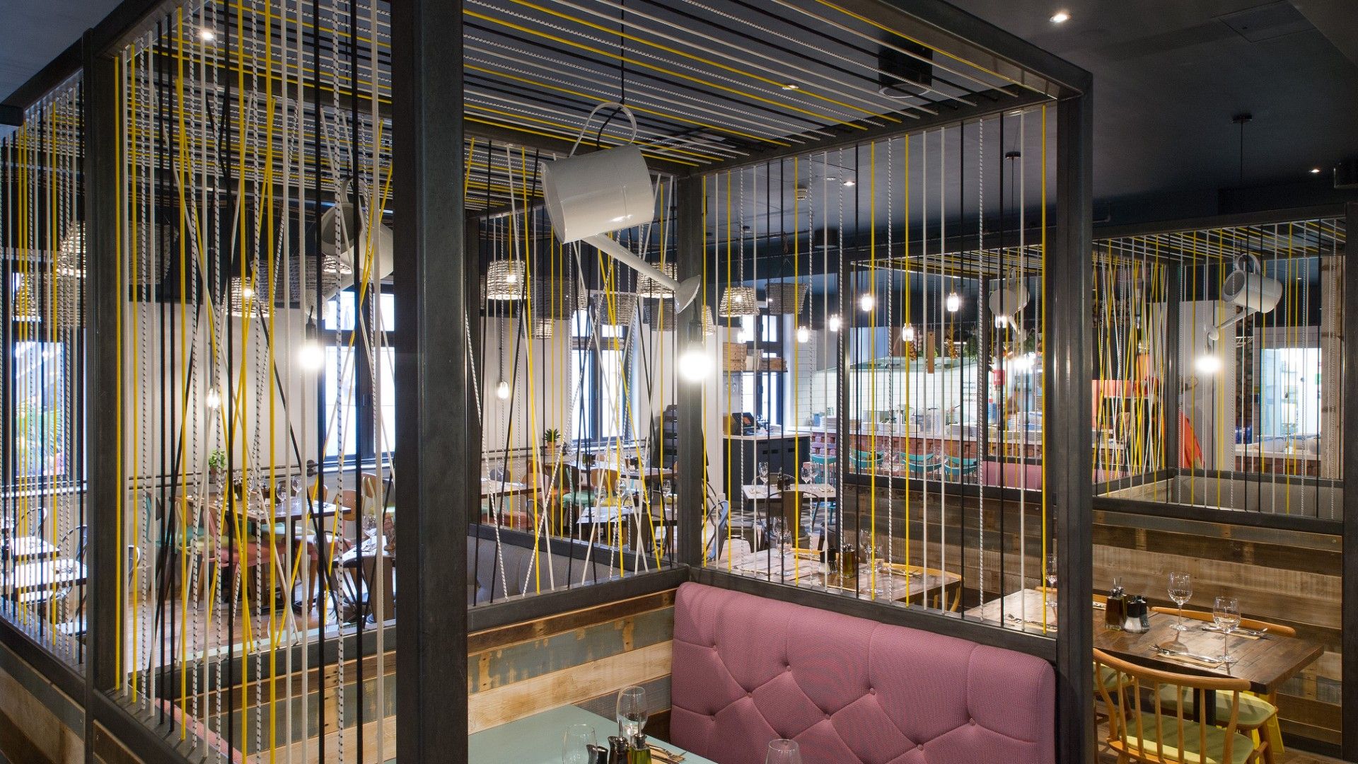 Tables and chairs Zizzi Birmingham Brindley Place 