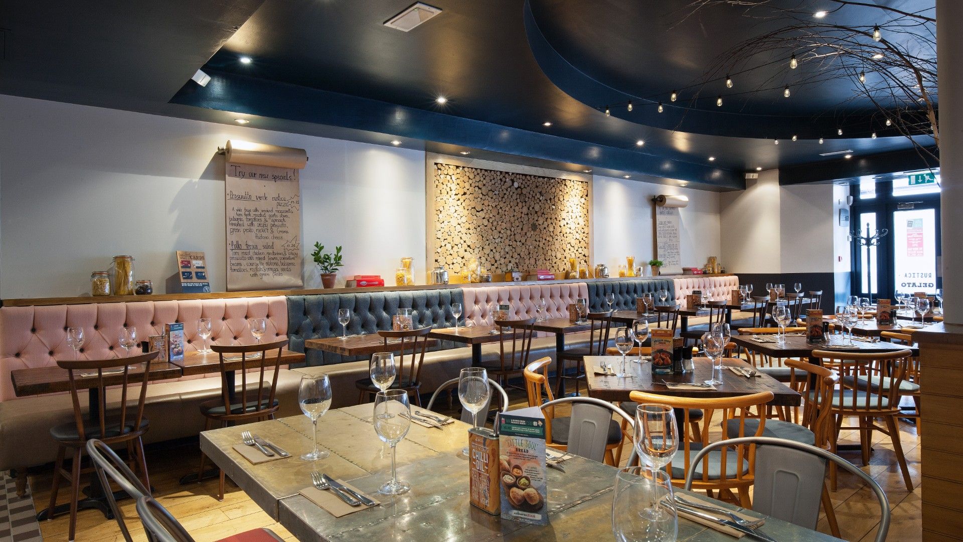 Tables and chairs Zizzi Earl's Court 