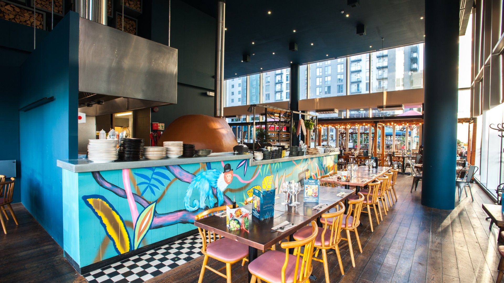 tables and chairs Zizzi Milton Keynes The Hub 