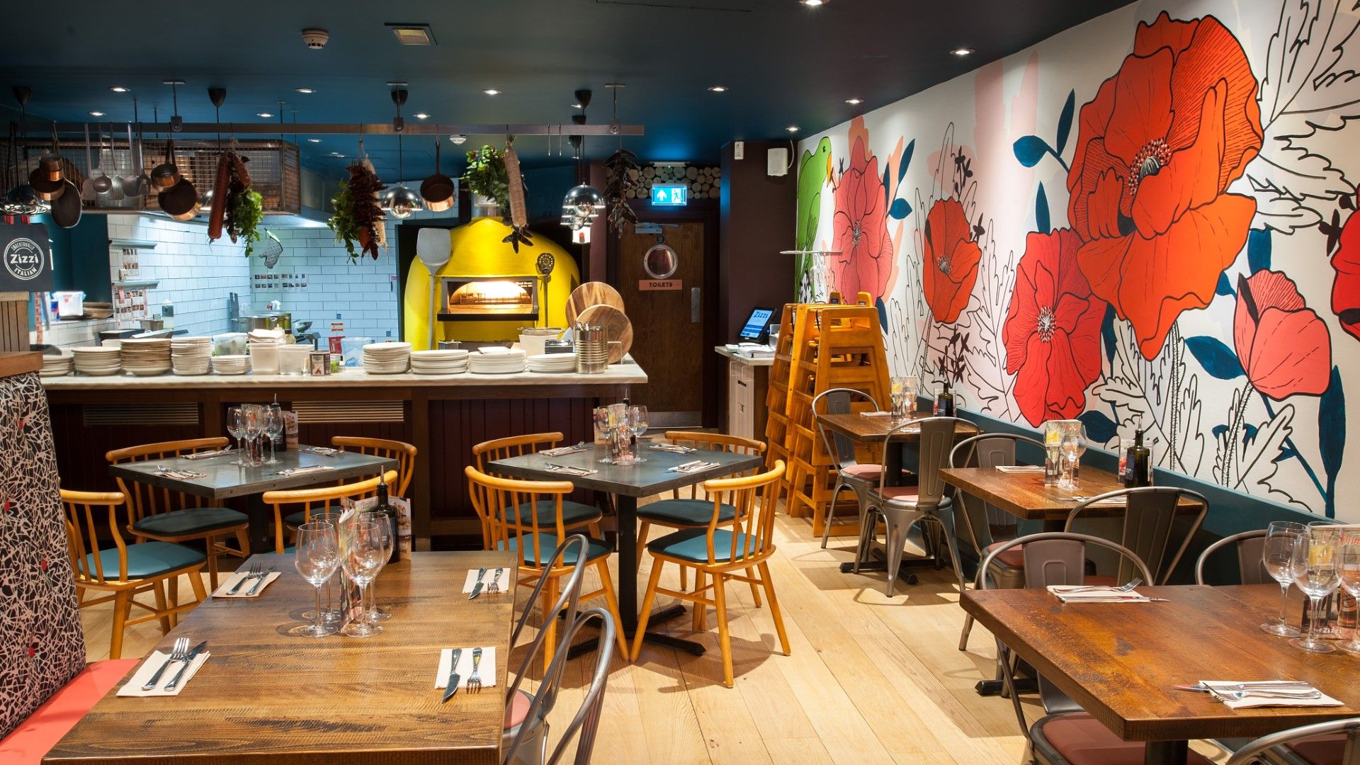 Tables and chairs Zizzi Richmond. 