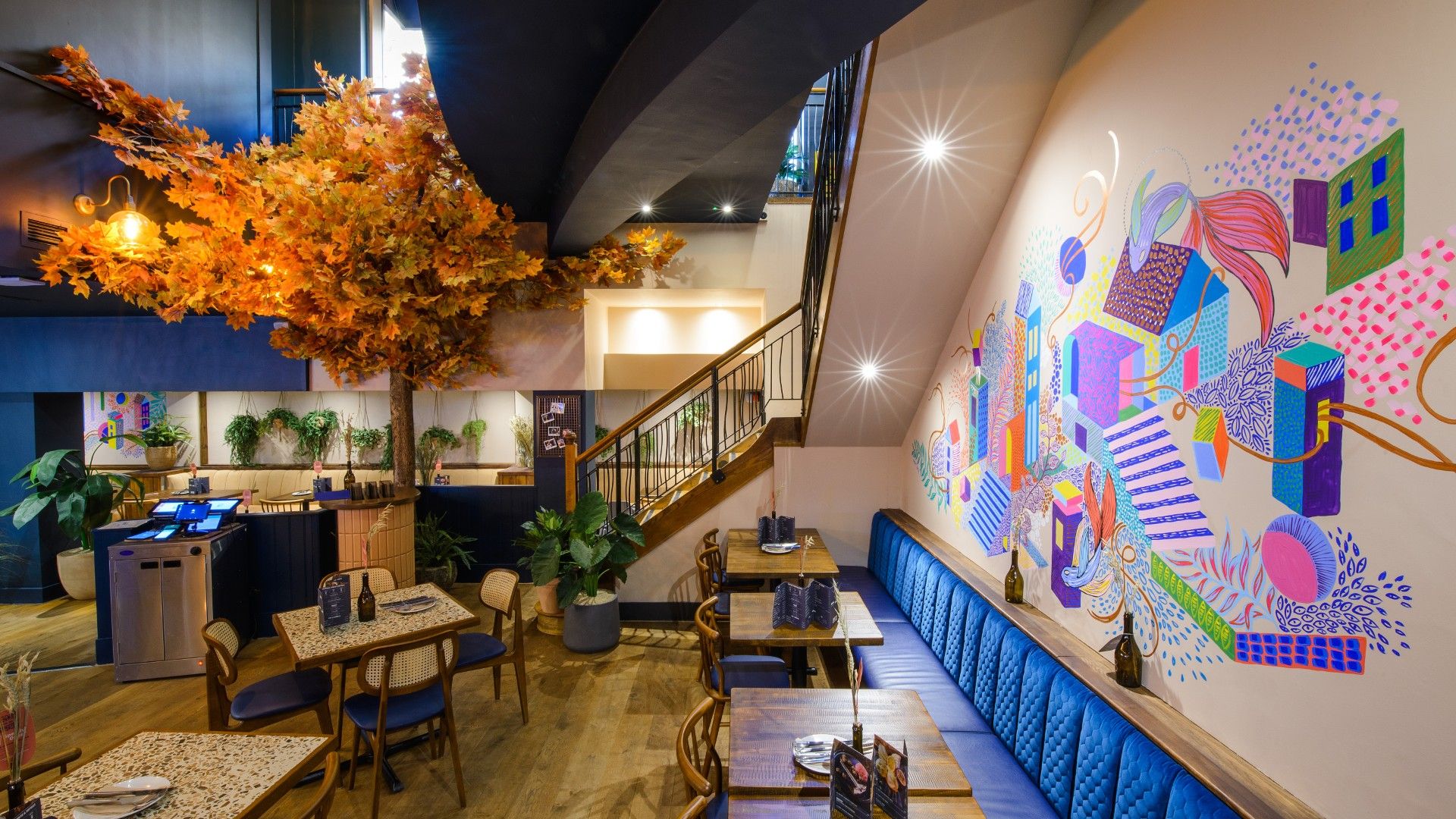 Tables and chairs Zizzi The Strand. 