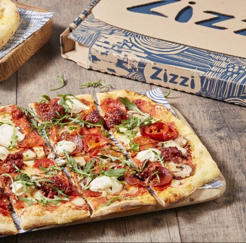 Zizzi Takeaway Pizza and box 