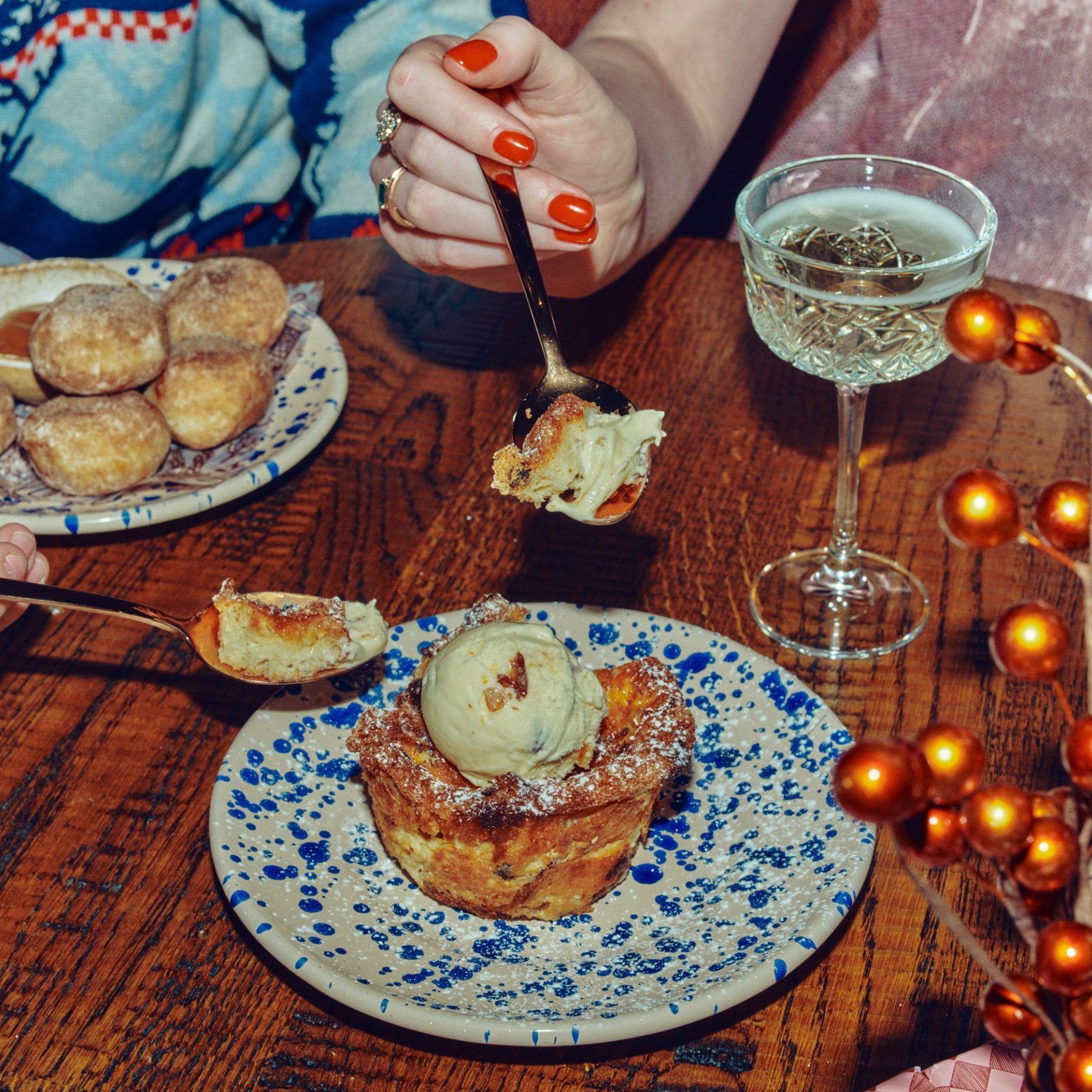 Photo of the Panettone Bread & Butter Pudding. 